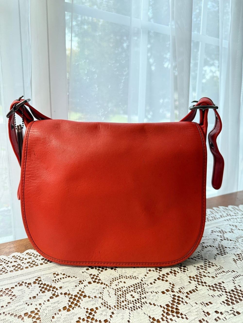 Coach 75th Anniversary Large
Glovetanned Leather Patricia
Saddle Bag Orange 5529